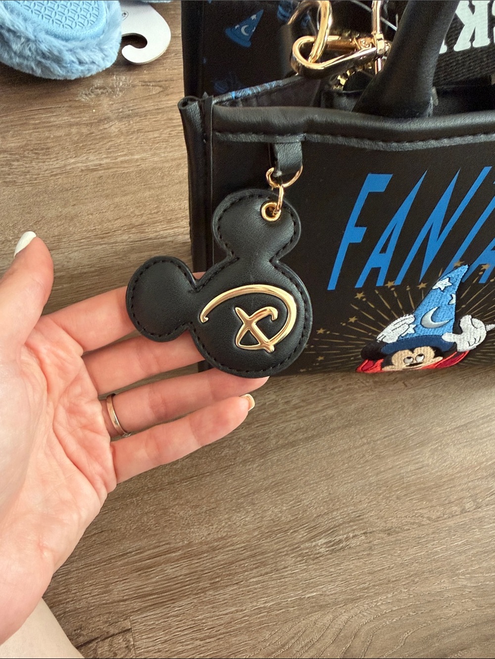 NWT Disney Fantasia Black Satchel with Blue Lettering and Gold Accents - Picture 5 of 9
